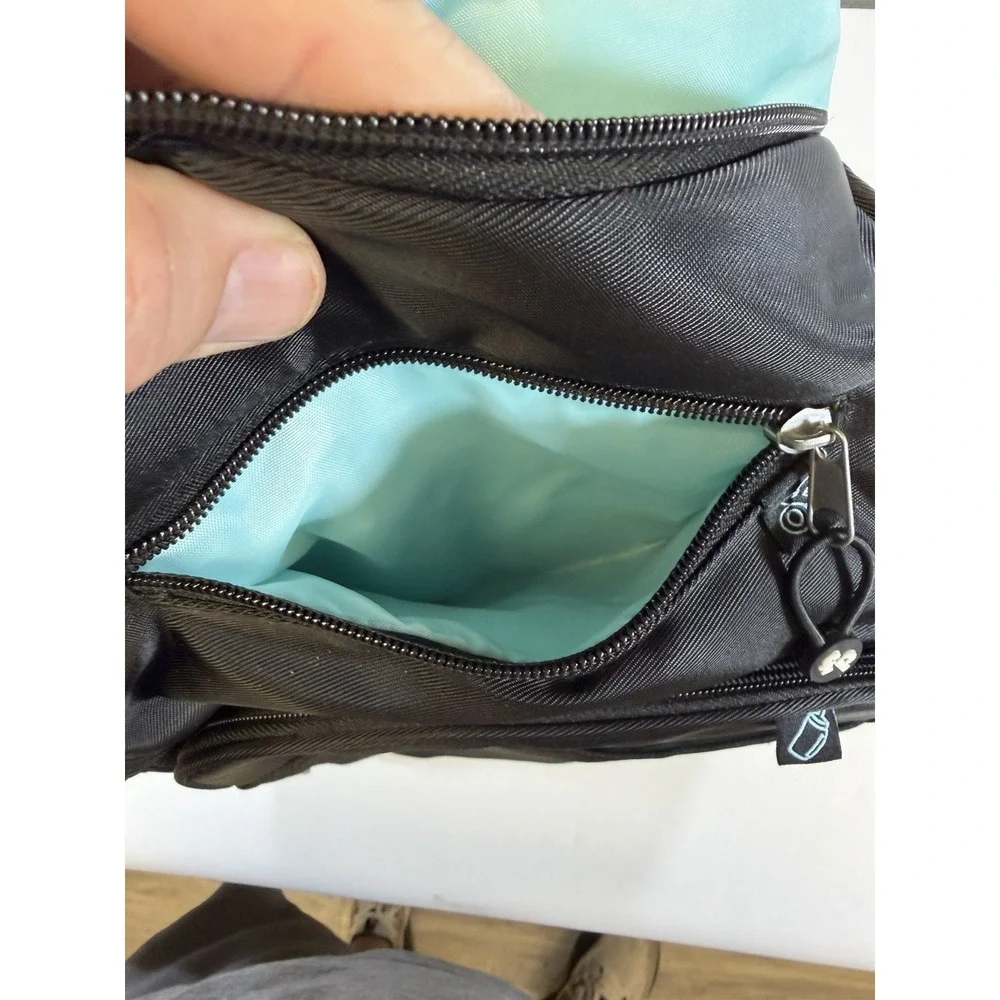 Fisher-Price FastFinder Diaper Bag Backpack Black Teal Multi-Pocket Insulated